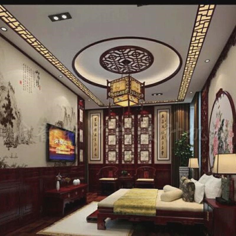 东阳木雕花窗吊顶走廊装饰挂件面实木镂空花格中式仿古客厅背景墙