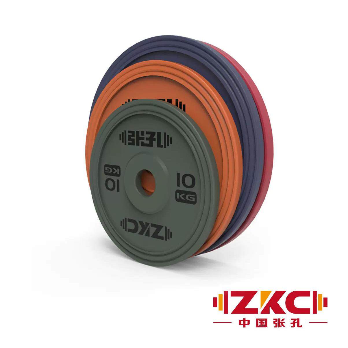 塑张孔张孔彩色ZKC张力量赛举杠级钢片超薄彩色孔喷杠铃片卡扣赛