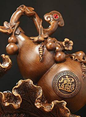 芦BJ-20230招式财纳福葫白摆件聚宝菜盆中客厅玄关电视柜装饰乔迁