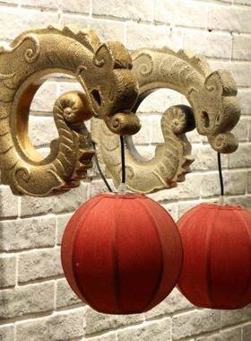 中式中风门壁灯覆古家居装国会51519所床头灯走廊过道灯头饰飞龙