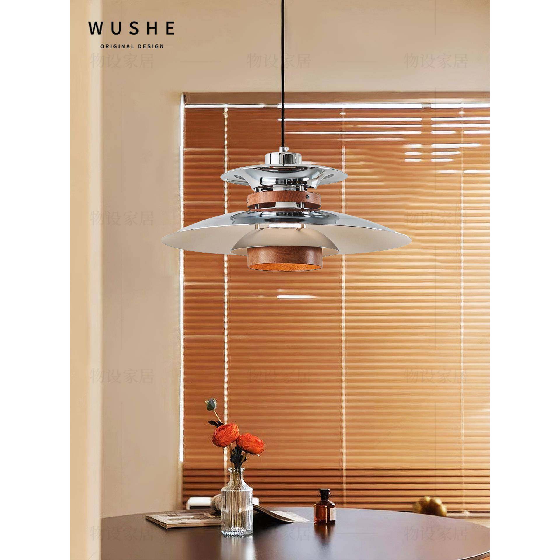 法式中风豪斯餐桌灯设计餐师创意古岛台意式PMLDH5银色飞碟厅吊包,家装灯饰光源,餐厅吊灯,淘宝优惠券,粉丝福利购,淘宝优惠卷