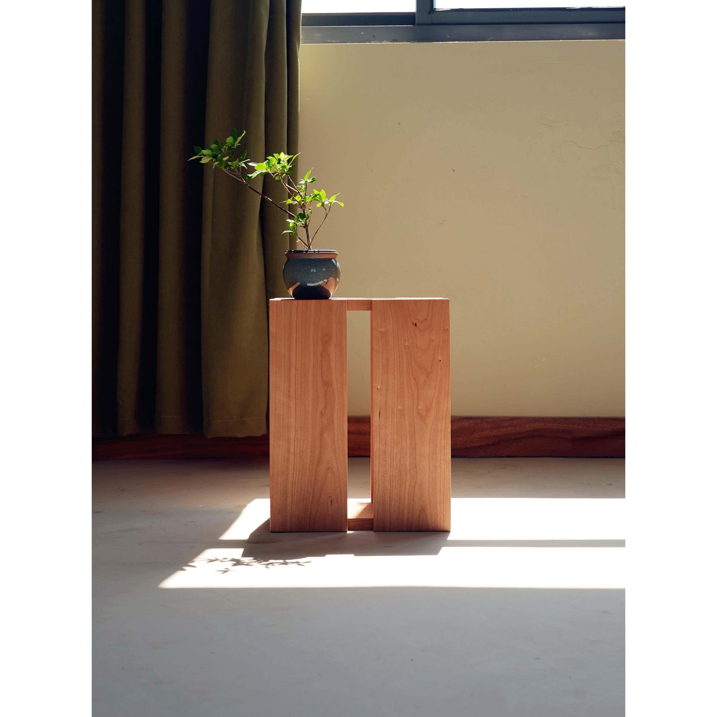 本枝记年/极凳代简子边几/樱桃51859木实木现极简边几茶几花架小