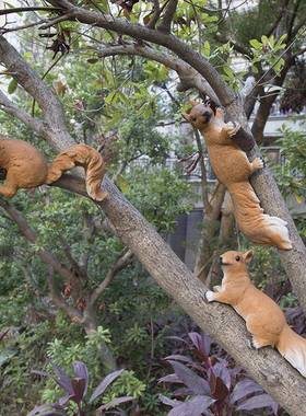 林花园别庭院饰仿装真小松鼠摆件树脂动SS02物雕塑户外园景观墅
