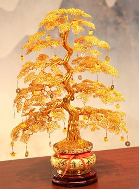 财树纯手工织摇钱树工艺礼品摆家居装饰发乔迁新居PJS开业礼物编