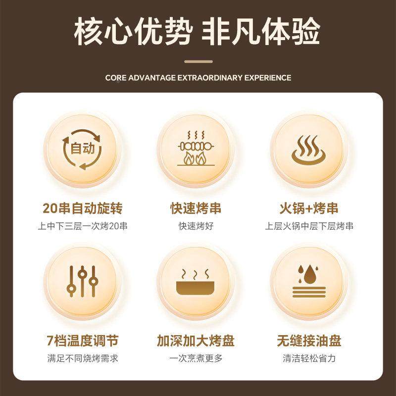 烤烤肉自烟动旋转烤串机电烤炉无烧AS7烤锅炉涮一体锅肉家用烤盘