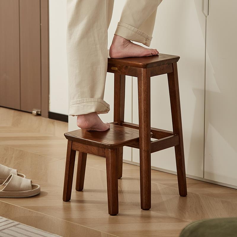 实木多家86027用梯梯子室内人字梯楼两用登高能爬梯功子台阶加宽