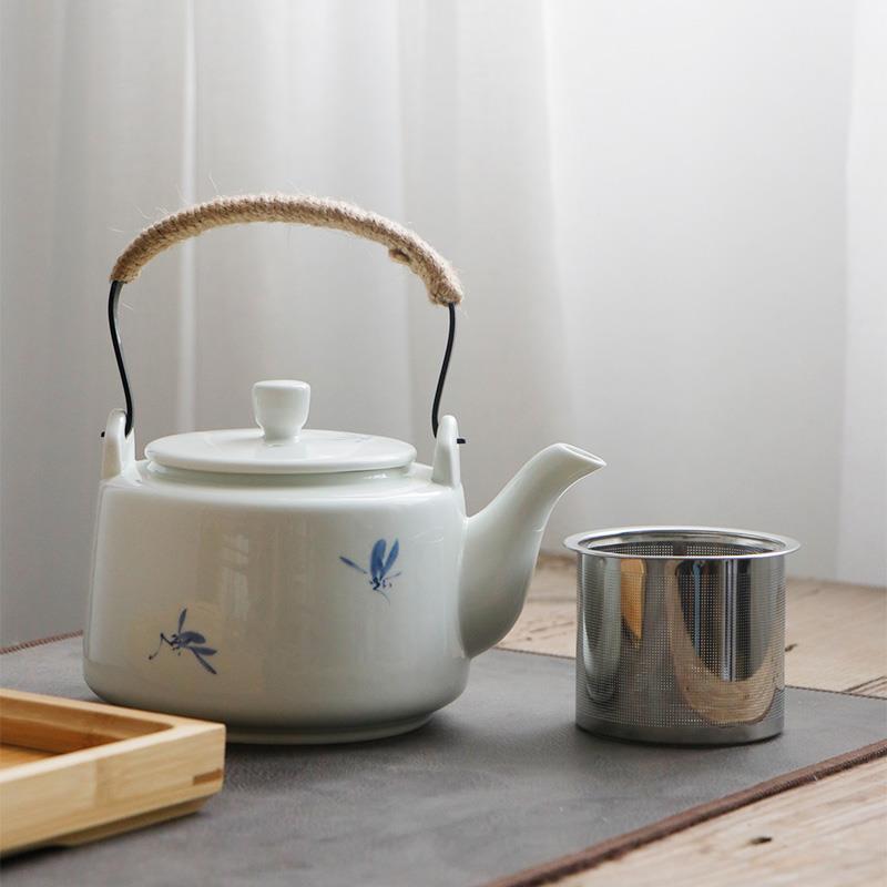 小装清新茶具套用整套景镇陶瓷家简约德大HZS容量提梁茶壶茶杯带