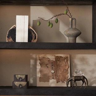 邸高DECO民宿侘寂原木风书房书柜假书道具书首饰盒装 饰盒摆件套装