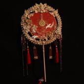 中式 团扇秀禾服新娘结婚礼出嫁手工喜扇diy材料包饰古风成品扇子