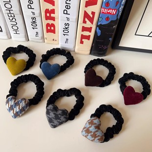 心动讯号~爱心发圈女扎丸子头丝绒发绳高弹力头绳高级感百搭发饰