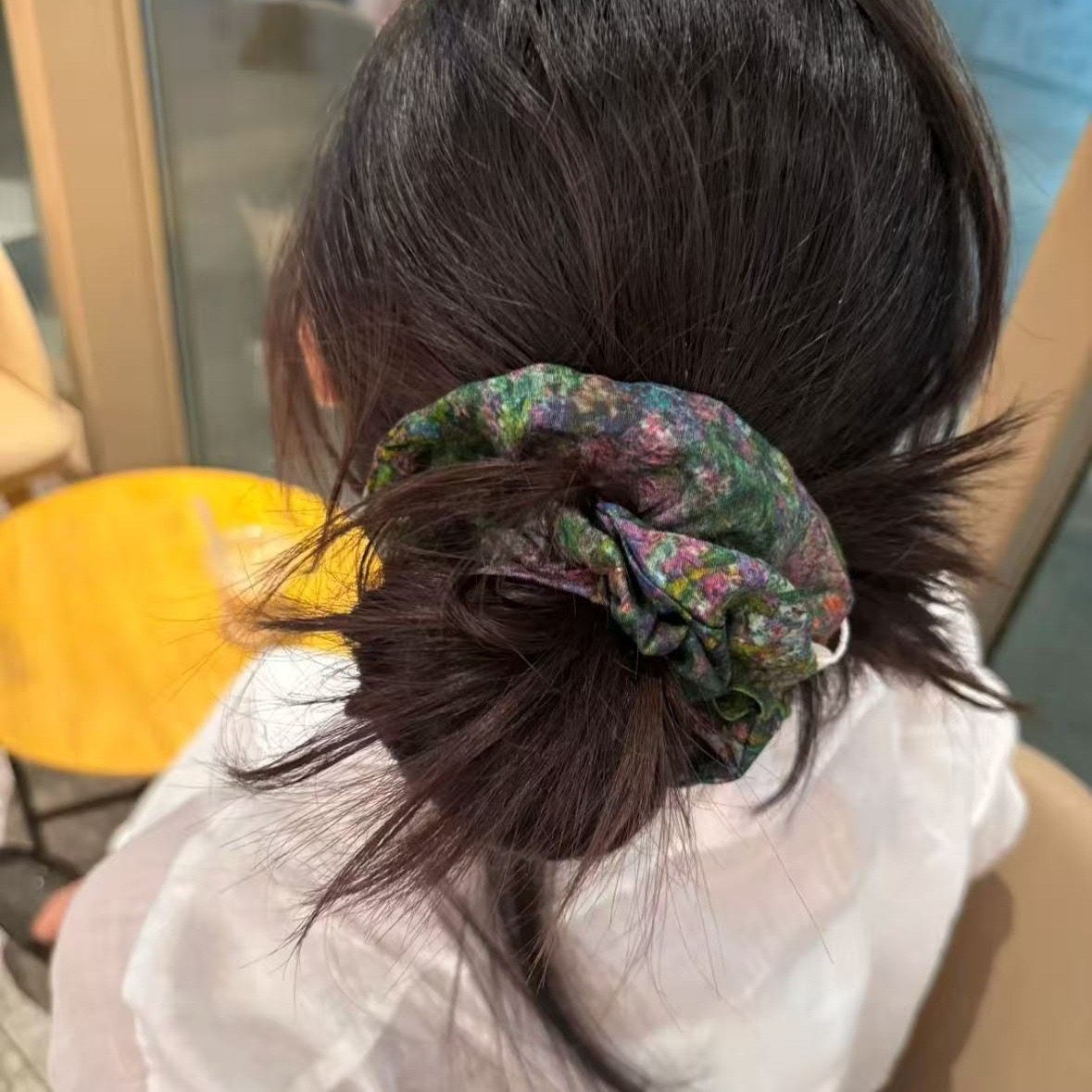 莫奈油画风紫花田大肠发圈发绳发饰头绳头花马尾皮筋文艺艺术复古