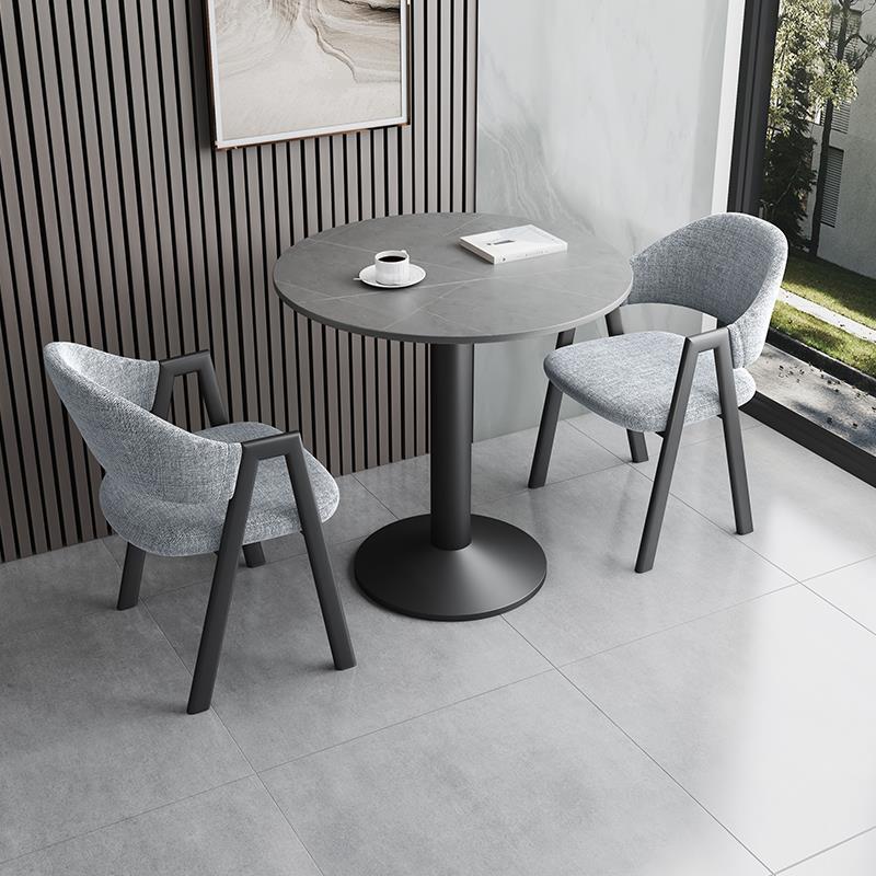 休闲洽谈桌椅组合茶几桌岩板桌椅组合一桌两椅卧室简约阳台小圆桌