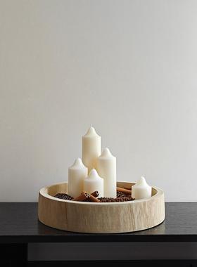 侘寂风木质香薰蜡烛托盘家用松果套餐民宿玄关餐桌氛围装饰摆件