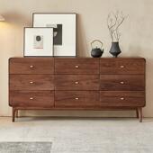 北美黑胡桃木斗柜客厅隔间柜实木九斗柜卧室收纳柜靠墙收纳柜整装