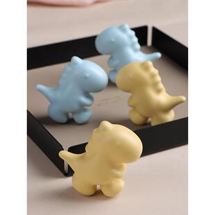 可爱恐龙拉手定制简约儿童房衣柜门橱柜抽屉床头书柜彩色陶瓷把手