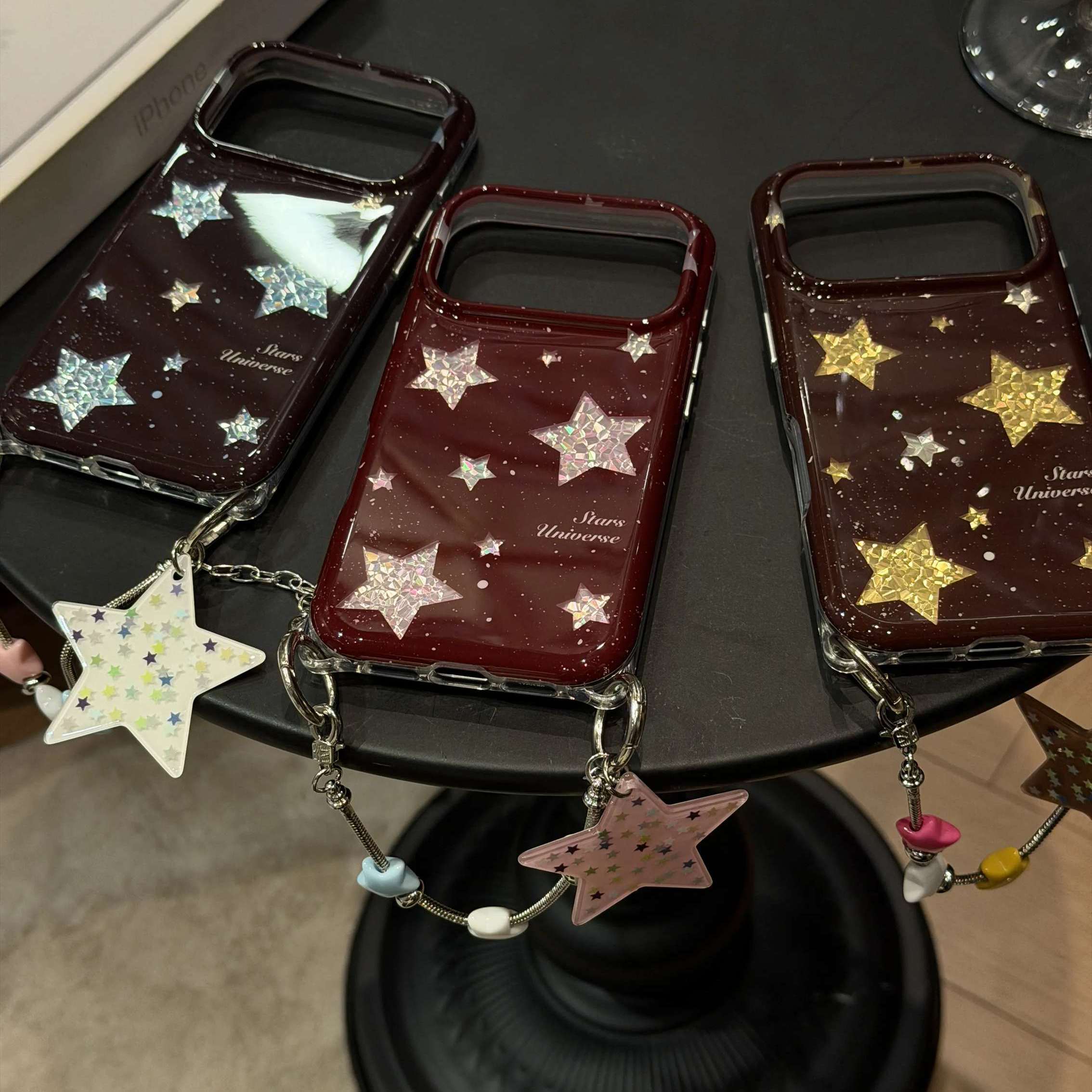 雨柠适用于iphone18promax手机壳千禧ins风17p樱桃红闪粉粉星星新款16日韩INS个性创意15防摔保护套