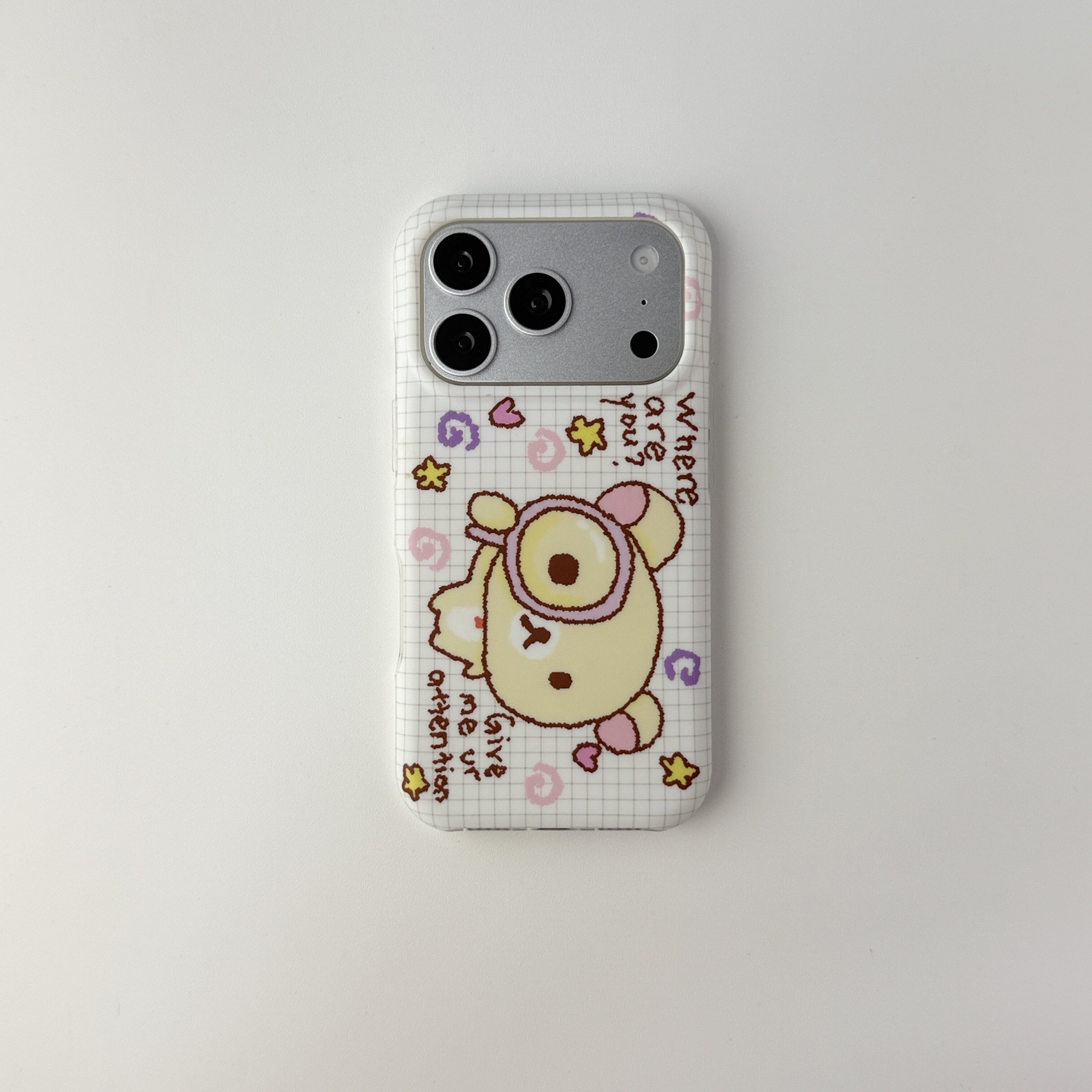 雨柠韩系ins可爱卡通放大镜轻松熊适用iPhone17promax手机壳苹果16promax女款15pro新款16手机套防摔保护套