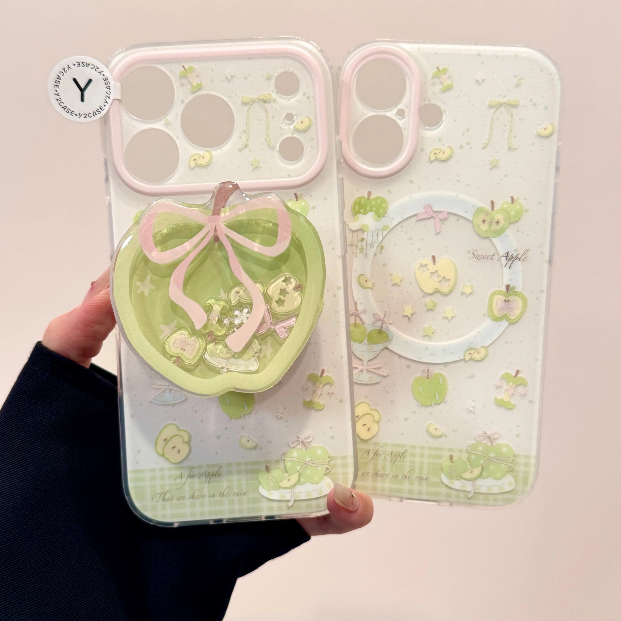 雨柠磨砂磁吸可爱春日蝴蝶结青苹果IMD手机壳适用iPhone17新款苹果16卡通日韩15ins个性创意14防摔保护套