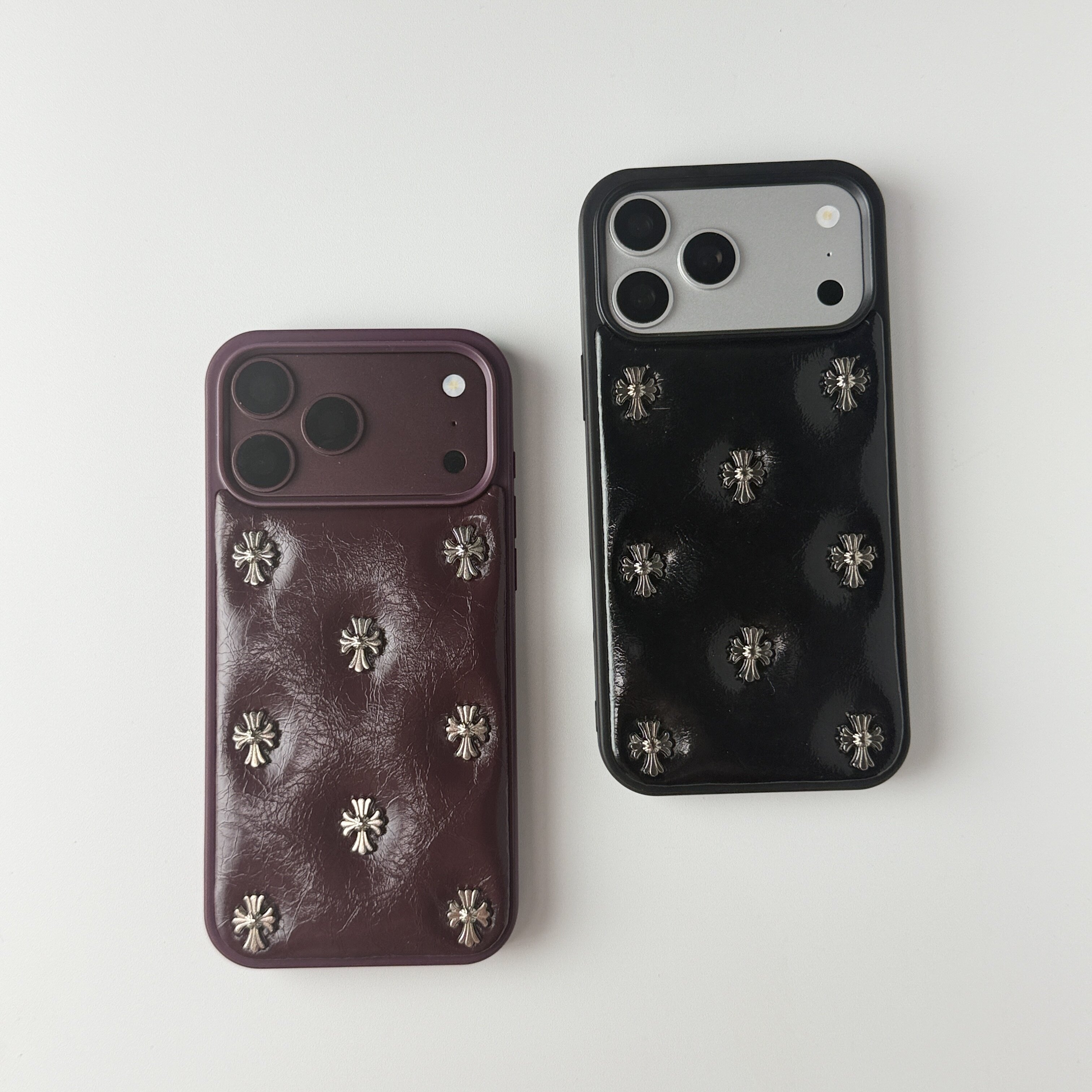 雨柠复古油蜡皮金属十字架手机壳适用iPhone18新款苹果17手机壳16个性创意日韩ins小众15防摔保护套