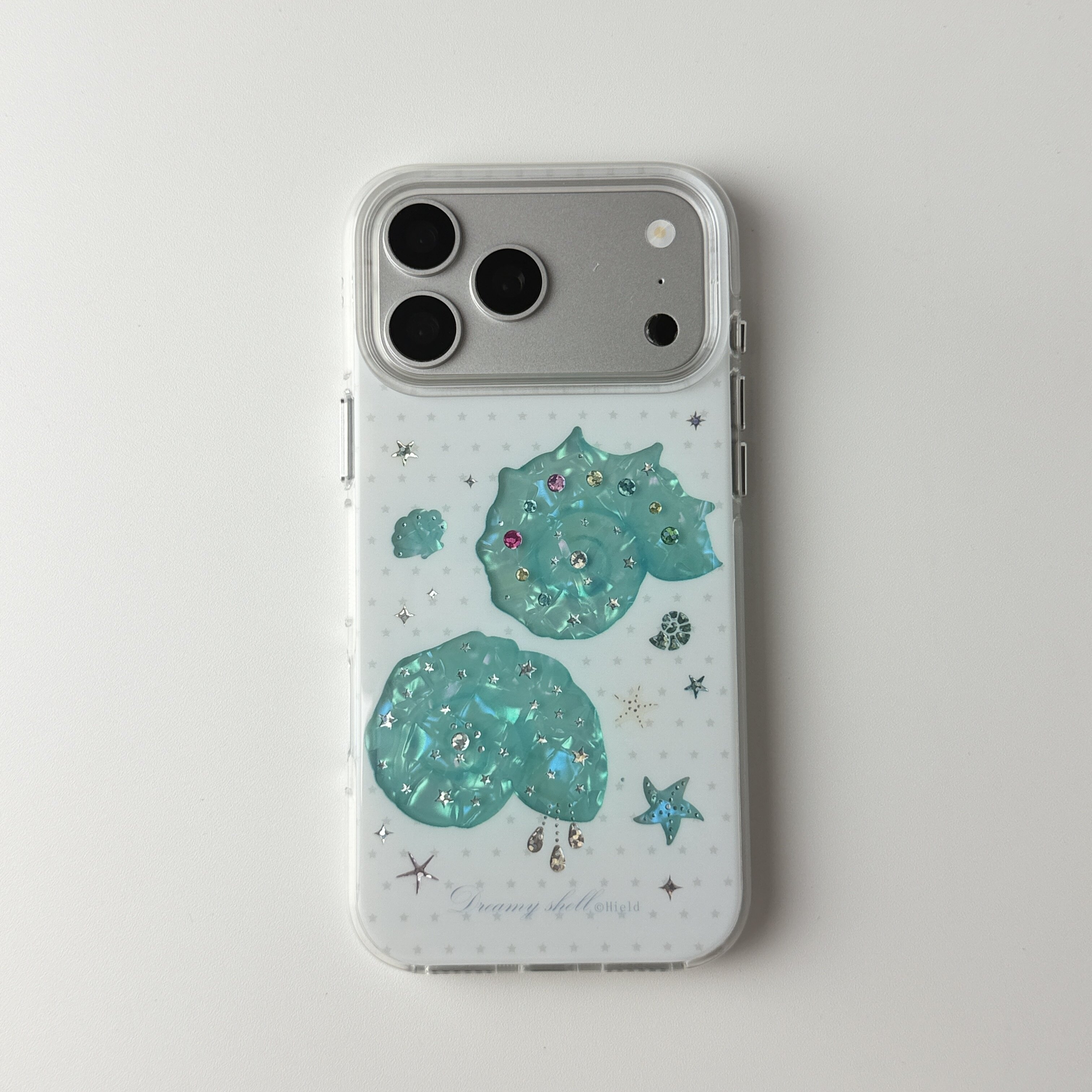 雨柠清新薄荷绿海螺海星手机壳适用iPhone18ProMax苹果17pro新款16夏日透明细闪壳15全包防摔创意保护套