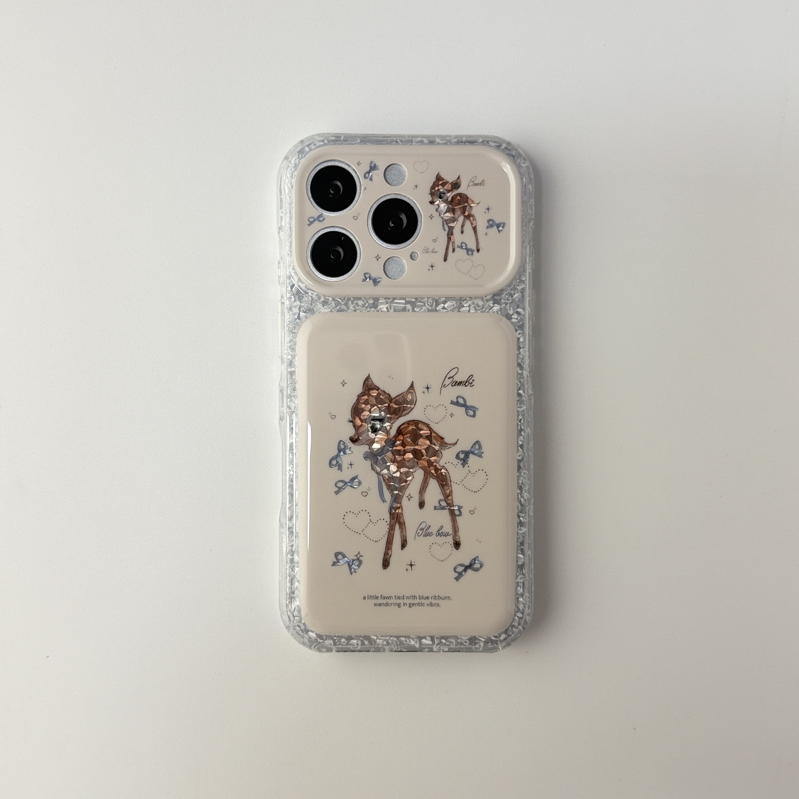 雨柠ins蕾丝花边镭射小鹿适用iPhone18新款苹果17手机壳16卡通日韩可爱个性创意小清新15防摔保护套