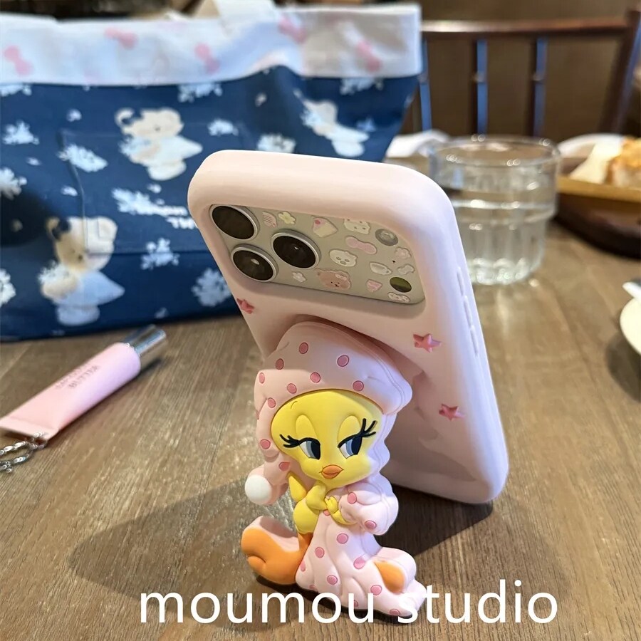 雨柠可爱立体睡衣崔迪支架适用于苹果17promax手机壳iPhone16新款15卡通日韩INS个性创意14防摔保护套