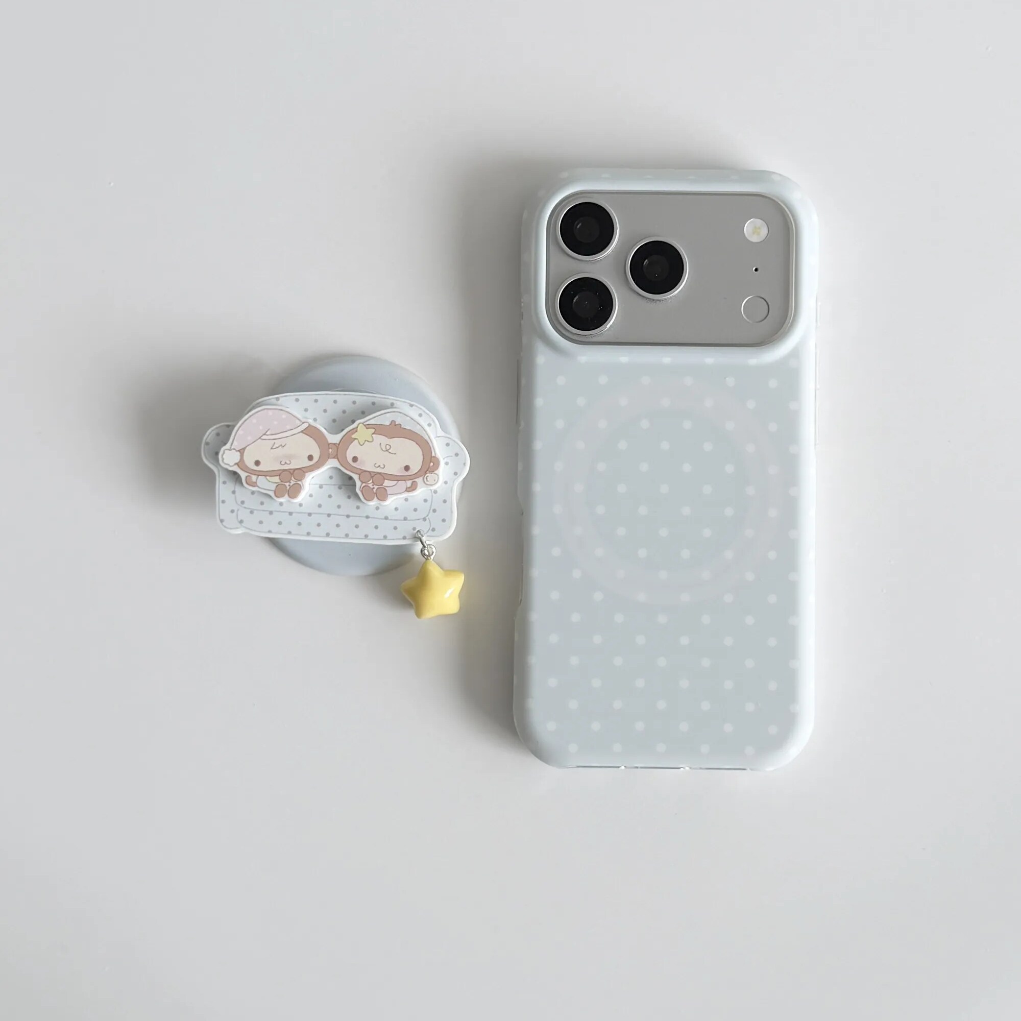 雨柠适用软萌可爱波点蓝色两只猴子磁吸iPhone17Promax新款苹果16手机壳15卡通日韩INS个性创意14防摔保护套