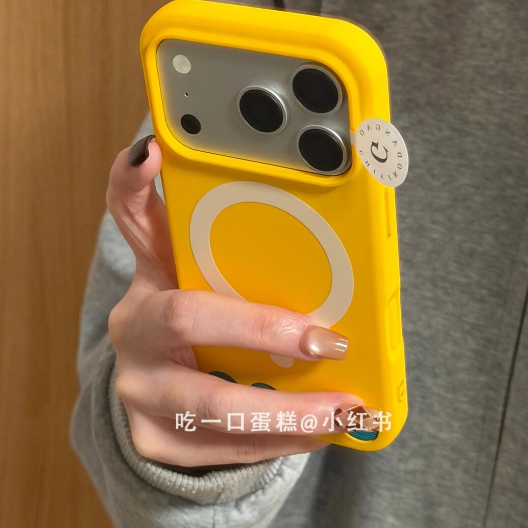 雨柠柠檬黄薄荷绿圆点肤感适用17promax手机壳iphone16新款15个性创意日韩小众ins14防摔保护套