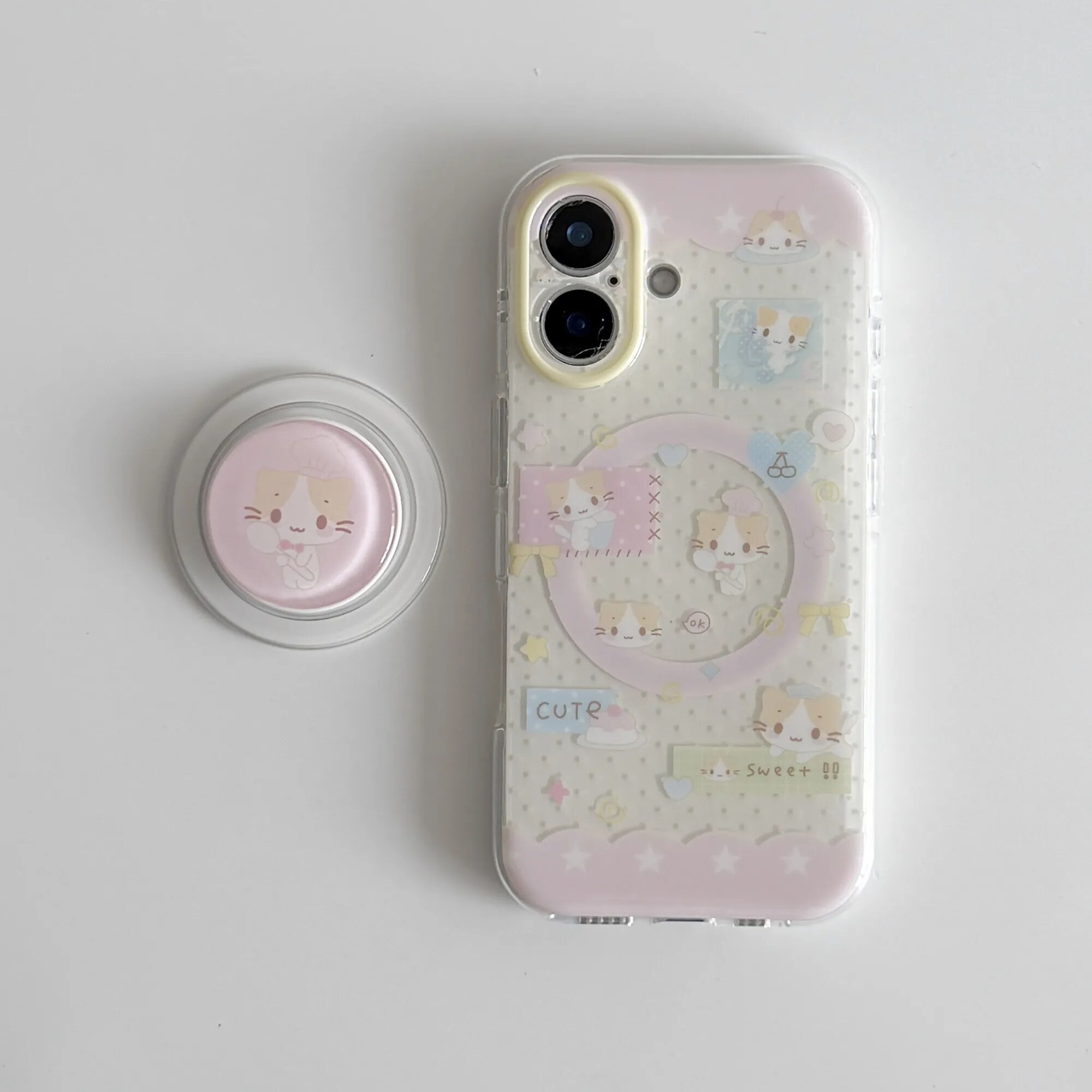 雨柠适用软萌可爱棉花糖猫iPhone17Promax手机壳磁吸苹果16新款15卡通日韩INS个性创意14防摔保护套