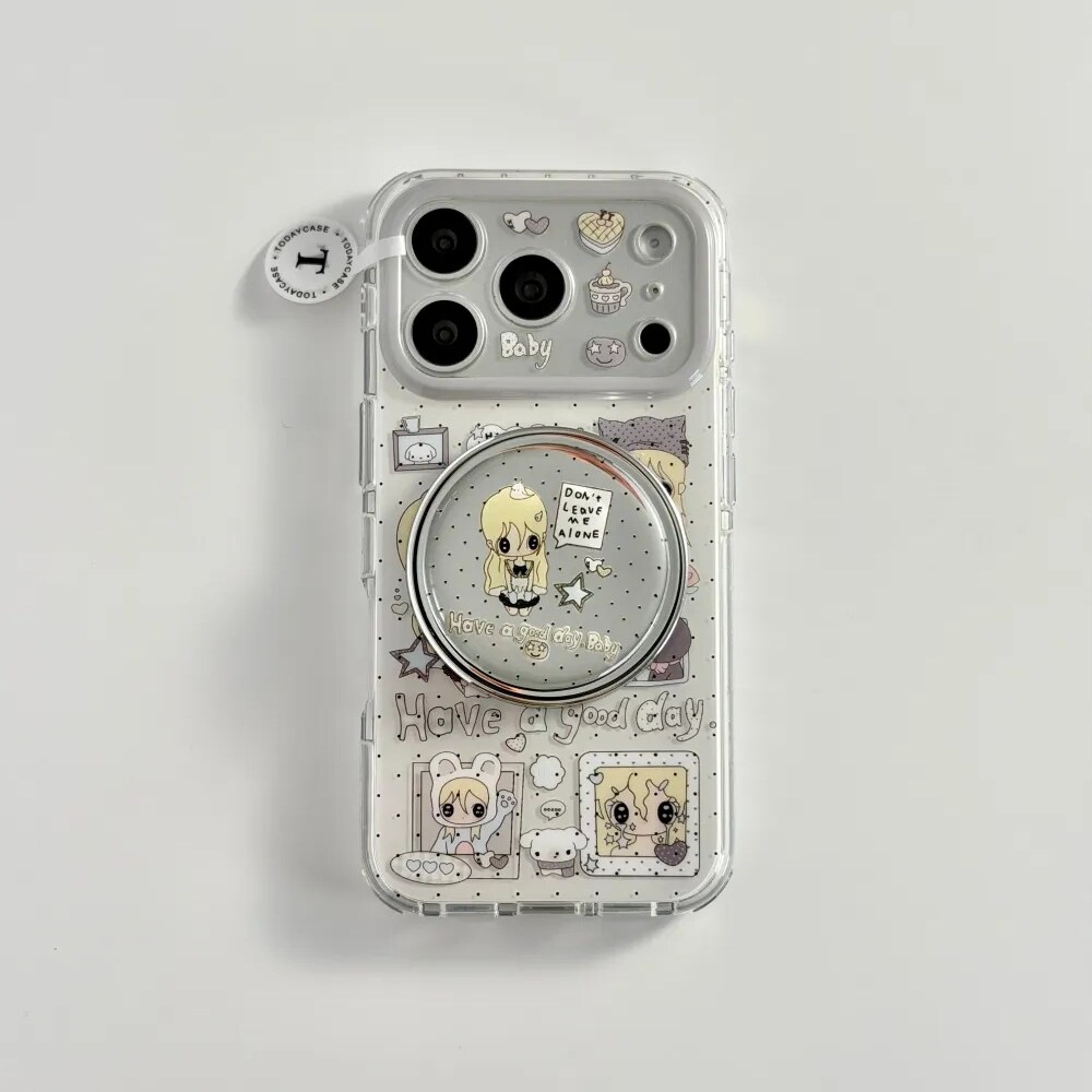 雨柠波点古早秋秋适用苹果17promax双层iphone16磁吸可爱手机壳15卡通日韩可爱ins个性创意14防摔保护套