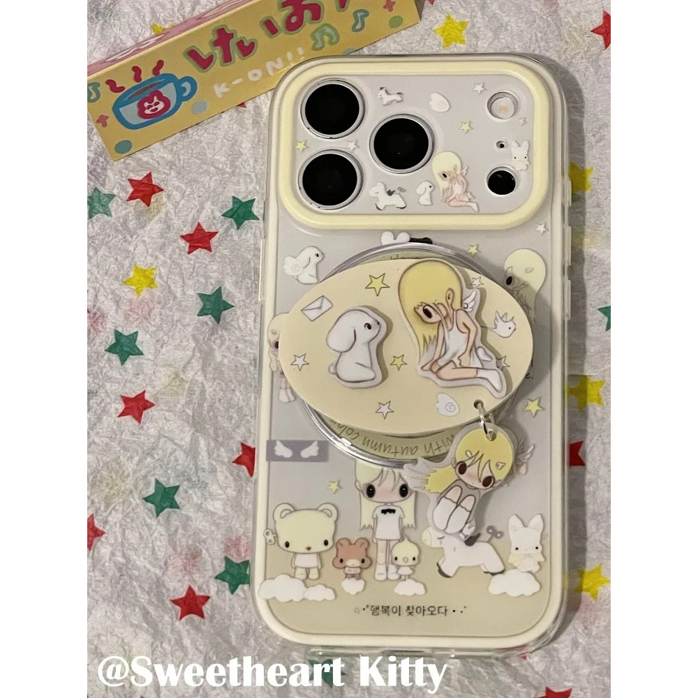 雨柠磁吸古早黄色野有上秋适用iphone17promax新款苹果16手机壳15可爱卡通日韩INS个性创意14防摔保护套