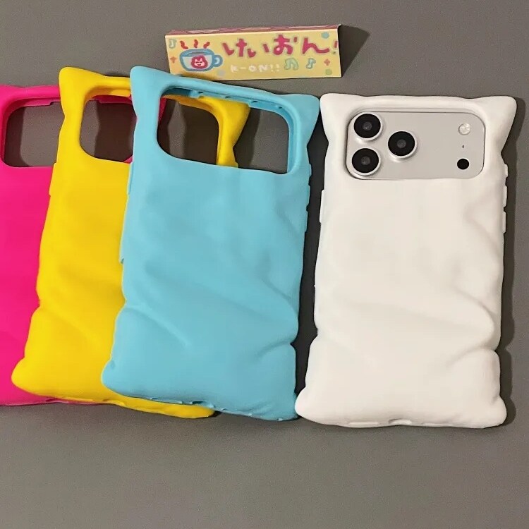 雨柠ins可爱纯色枕头造型硅胶适用iphone17promax新款苹果16手机壳15少女个性创意高颜值14防摔保护套