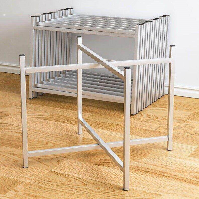 简易大圆桌架可折叠铁艺桌腿支架桌脚不锈钢桌脚架餐桌折叠桌架子