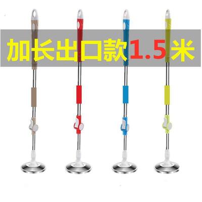 拖把杆旋转通用加粗不锈钢墩布杆拖布杆替换拖把头懒人拖把