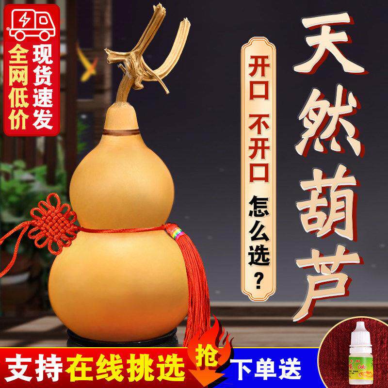 葫芦挂件开口门对门五帝钱玄关客厅门口大号文玩真葫芦摆件天然木