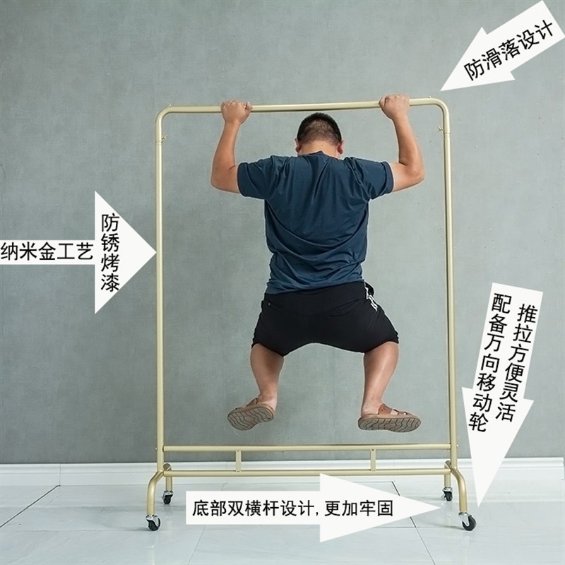 衣架服装店展示架落地女装货架挂衣杆直播龙门水管架移动滑轮