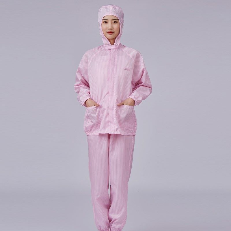 防尘服分体防护服上衣无尘工厂车间蓝色喷漆静电衣立领连帽食品服