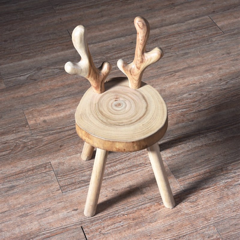 木味实木年轮创意矮凳家用儿童复古户外小圆凳时尚简约个性换鞋凳