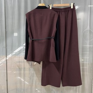 艾薇儿24-2138商场专卖2024秋时尚女装洋气马甲打底衫三件套裤潮