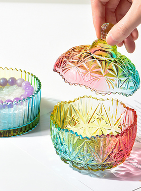 天然水晶原石消磁石玻璃碗能量净化盒手链首饰收纳盒客厅茶几摆件