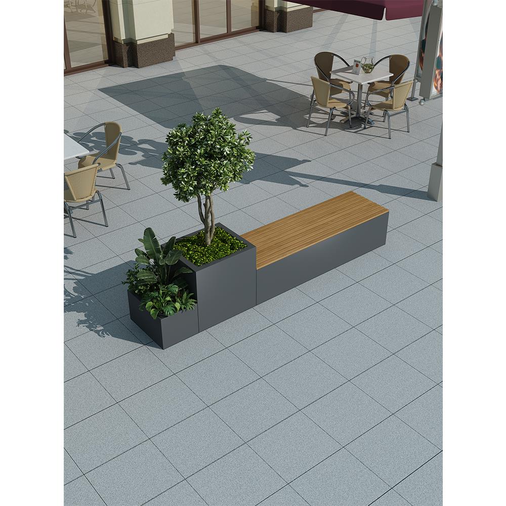 露台花箱椅塑木长条椅户外花箱定制广场椅定制镀锌钢花箱椅定制