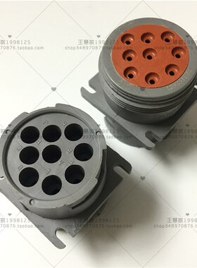 HD10-9-96P DEUTSCH 9孔诊断插头插座 灰色圆形面板固定德驰正品