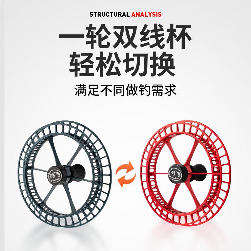 超轻金属盘车高低盘防线钓冲轮溪流八卦轮轮手拨轮KMN跳户外钓鱼