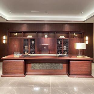 新中式实木办公桌老板桌现代高端时尚轻奢董事长总裁办公室大班台