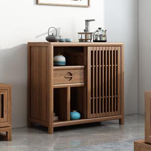 实木茶水柜实木客厅简约储茶柜移动小型茶桌边柜新中式茶叶置物架