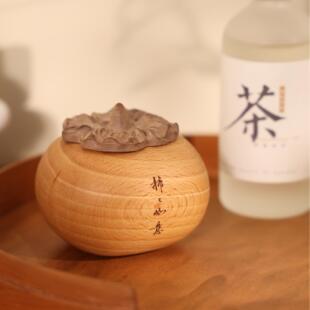 柿子扩香木实木质香薰摆件家居车载装 柿柿如意 饰新年乔迁礼物
