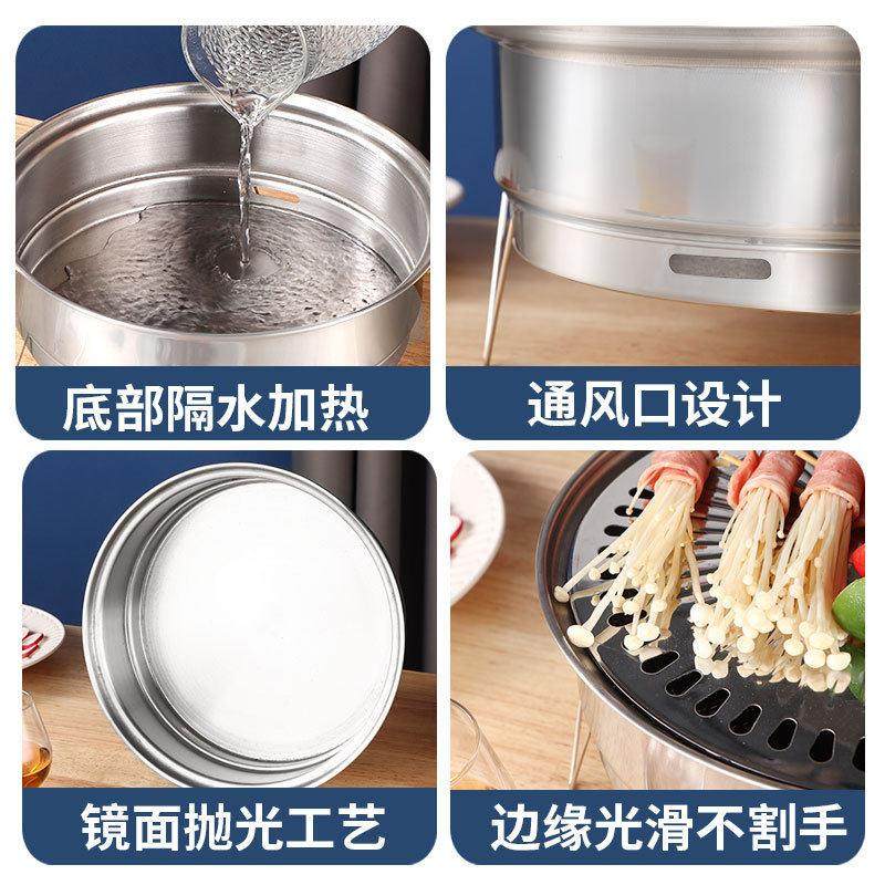 野营烟不锈钢烧烤炉 小型木炭韩式炭烤炉 一次性户外烤肉炉,厨房/烹饪用具,一次性烧烤炉,淘宝优惠券,粉丝福利购,淘宝优惠卷