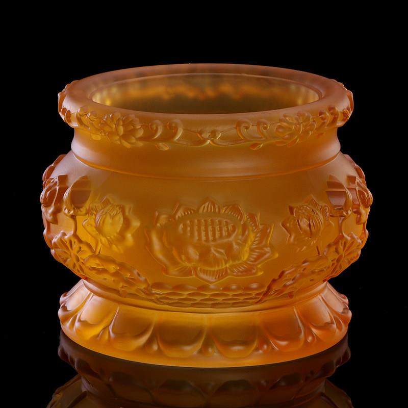 秦歌琉璃香炉家用室内供佛浮雕莲花香炉供竹签香立香炉檀香炉上香,家居饰品,香薰炉,淘宝优惠券,粉丝福利购,淘宝优惠卷