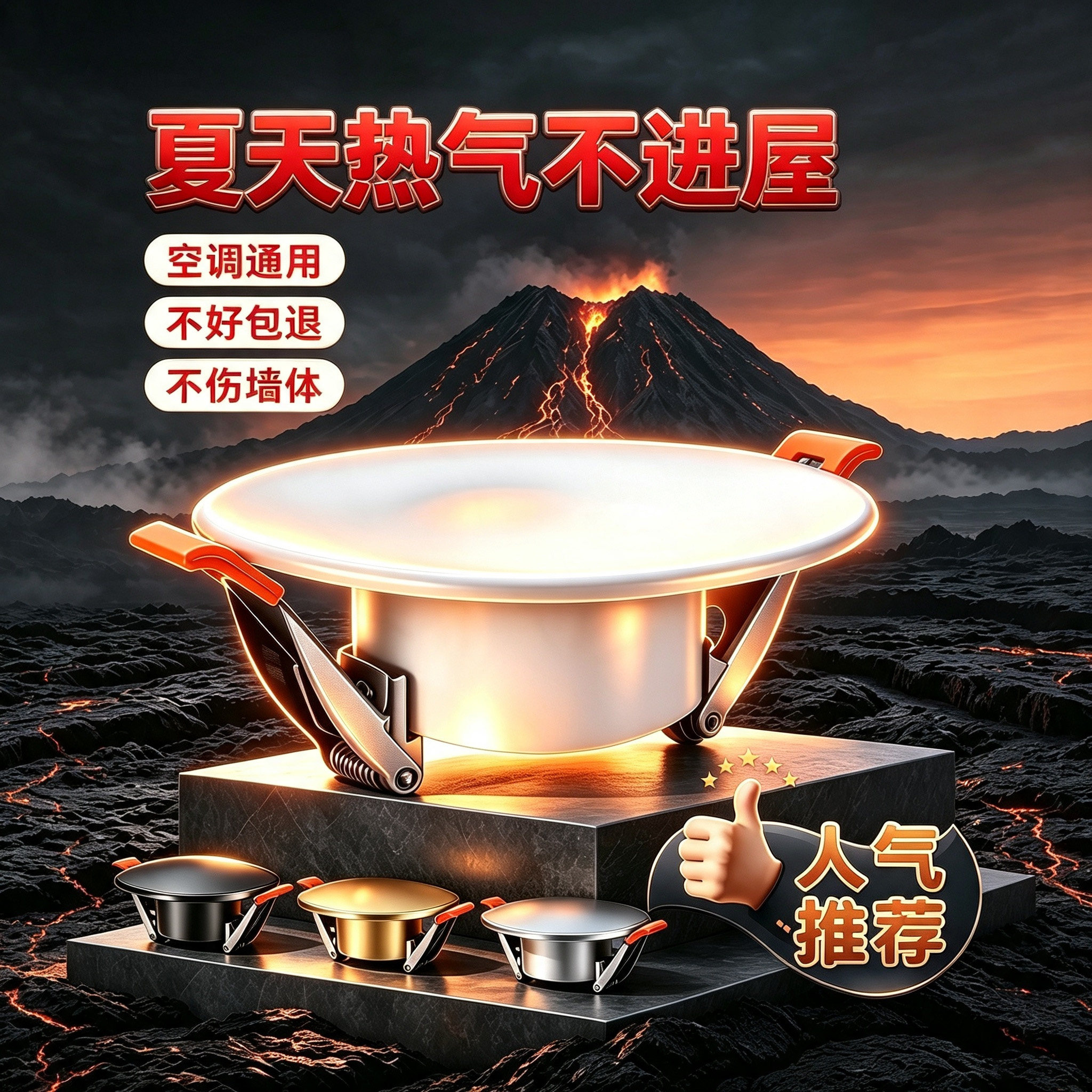 空调口封堵头空调孔装饰盖50管堵盖洞口遮丑盖美化遮挡堵洞口神器