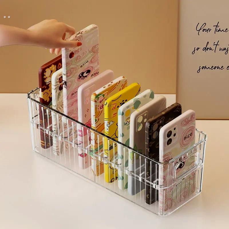 高颜值手机壳收纳盒 教室办公室学生宿舍轻奢多格手机置物架